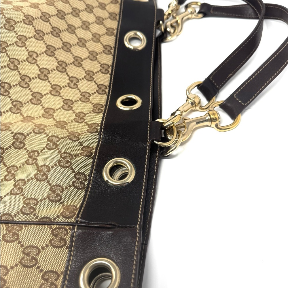 Gucci Positano GG Monogram Canvas Brown Tote Bag – Gold Hardware - Picture 10 of 15
